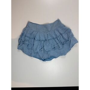 Hollister Blue‎ Floral Smocked Ruffle Mini Skirt Shorts XL Cute Trendy